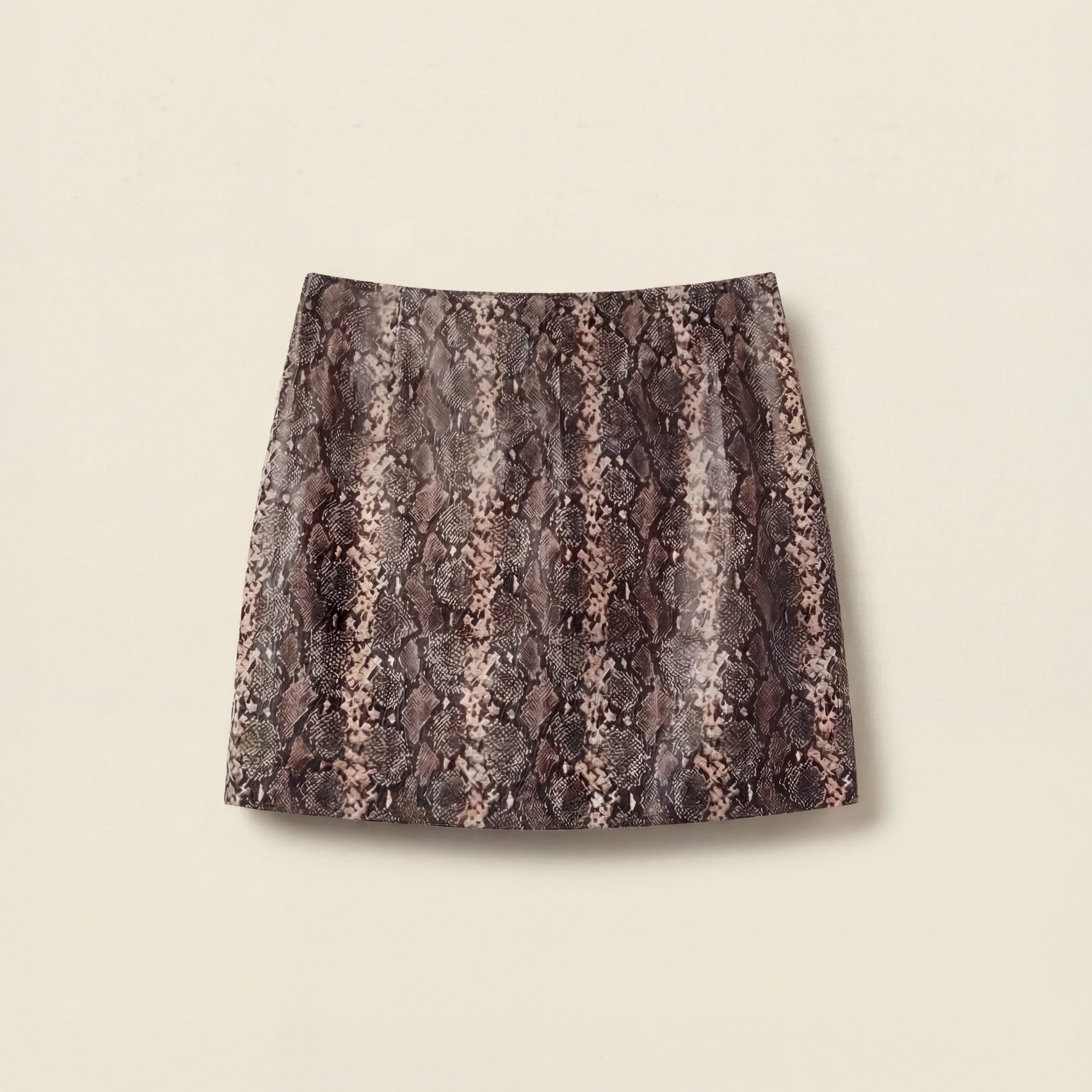 Dark Snake Skin Mini Skirt