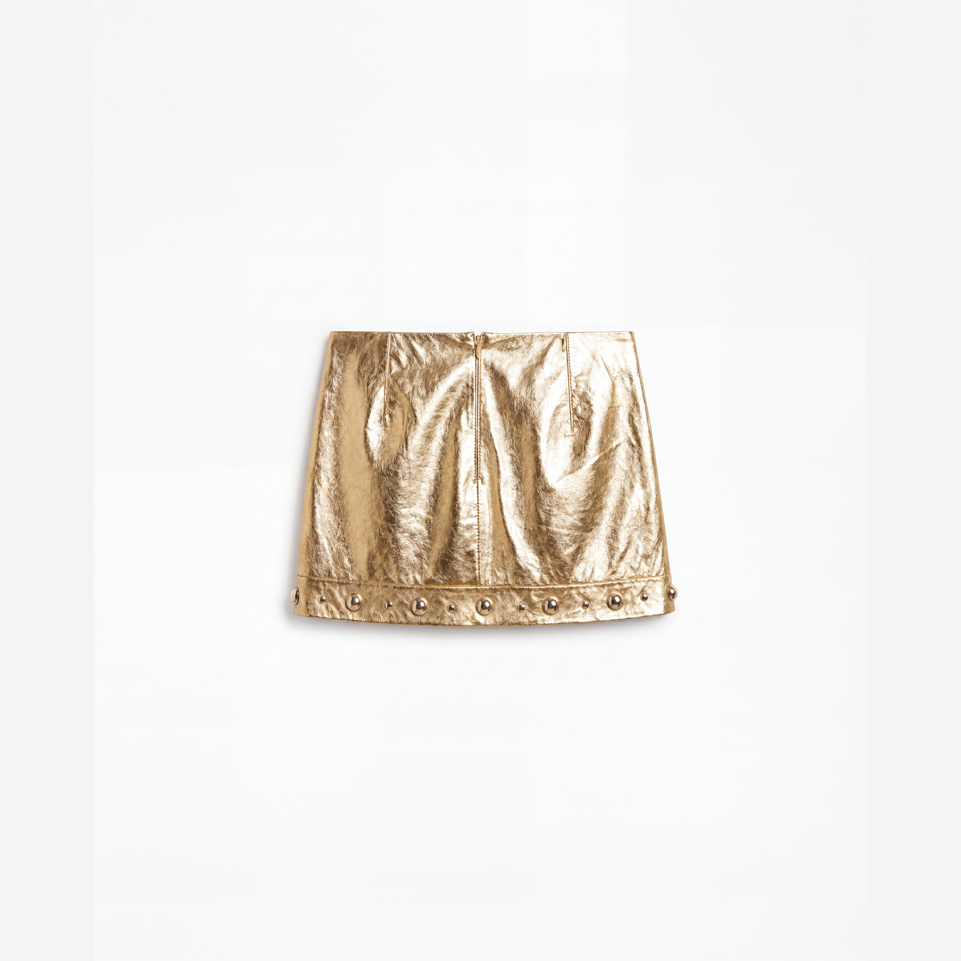 Disco Gold Leather Skirt
