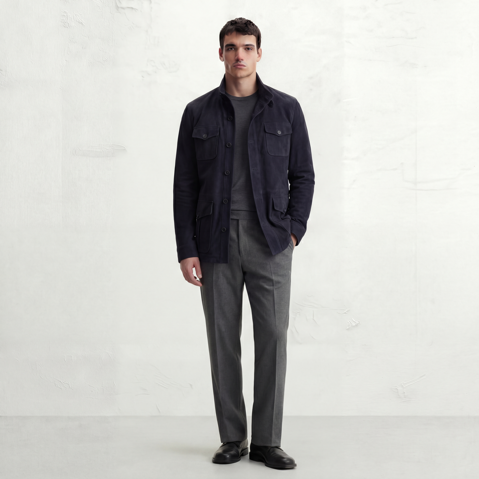 Dexter Jacket with Neck - Dark Ink