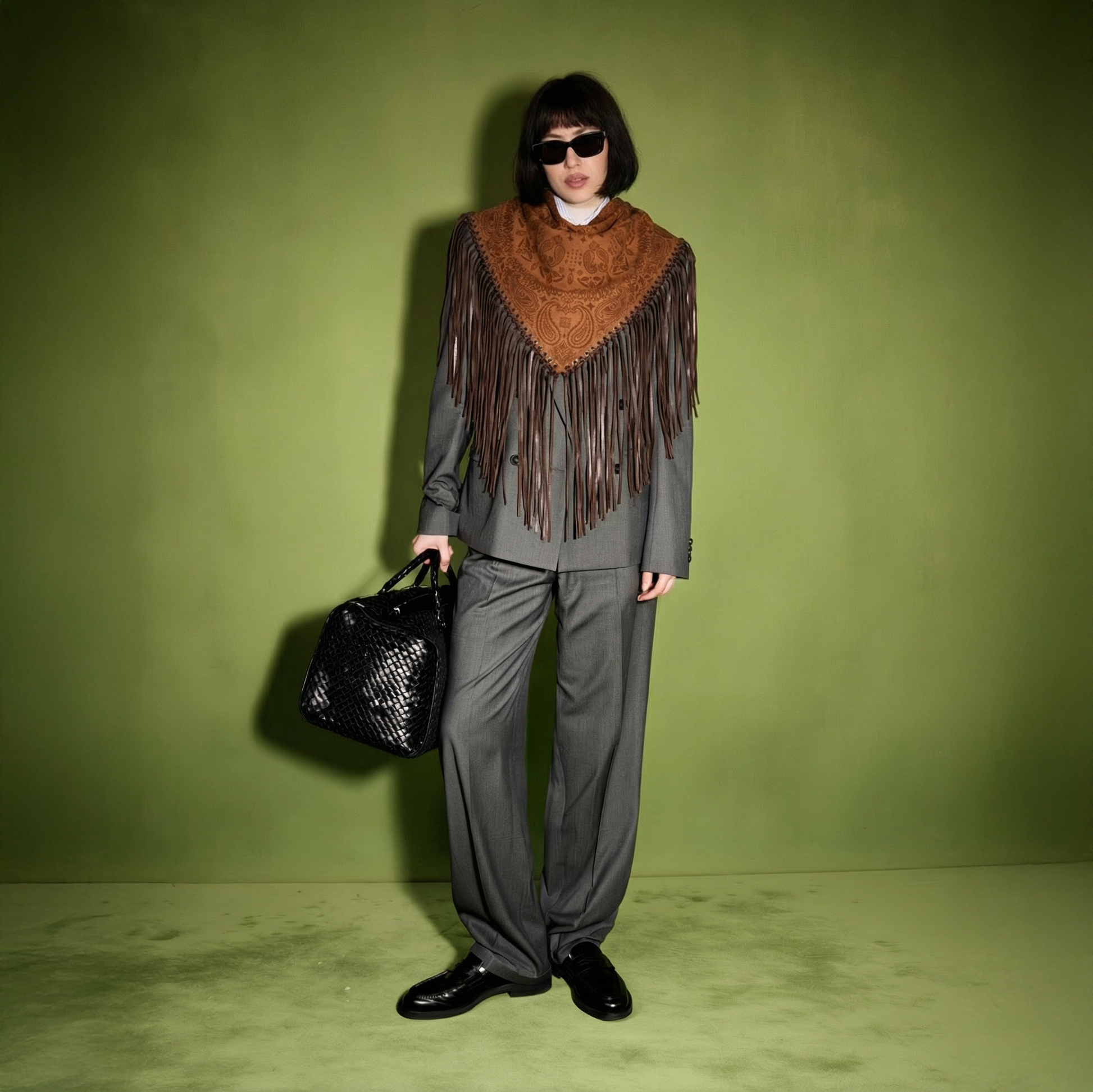 Signature Large Bandanna Scarf Light Brown