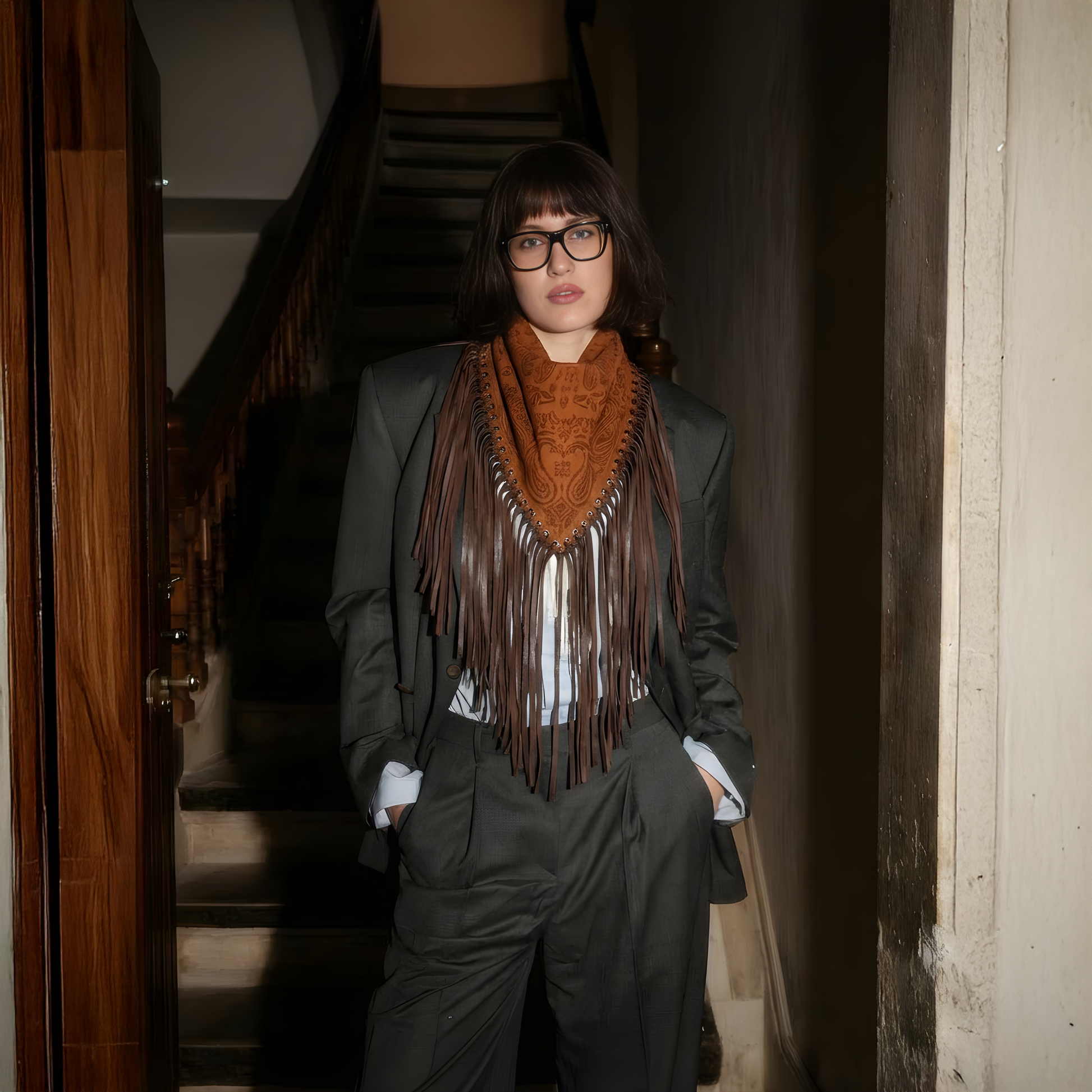 Signature Small Bandanna Scarf Light Brown