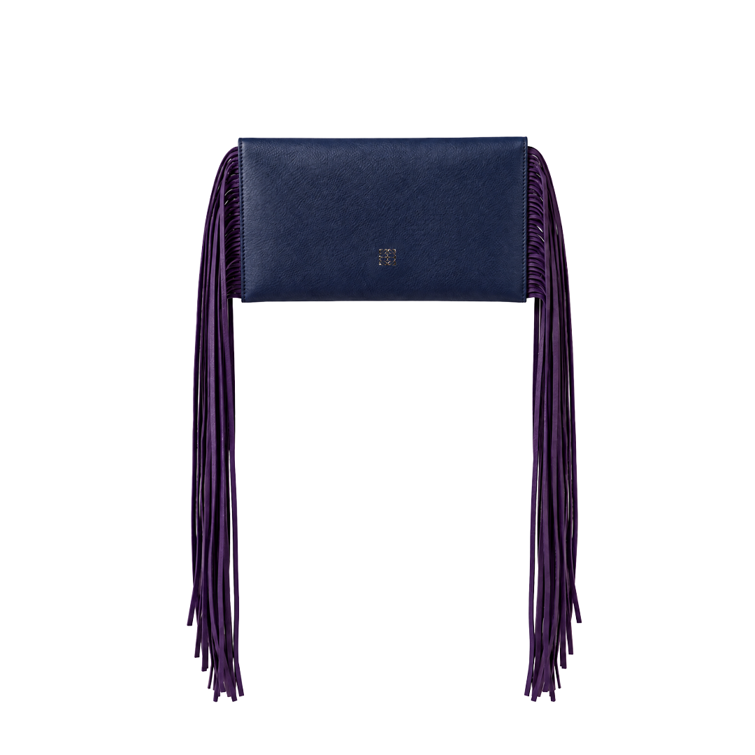 The Fringe Bag - Navy & Purple